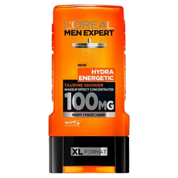 Gel de dus pentru corp, par si barba Hydra Energetic Men Expert, 300ml, L'Oreal Paris