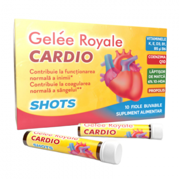 Gelee royale cardio shots, 10 fiole, Justin Pharma