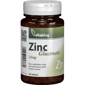 Gluconat de zinc 25mg, 90 comprimate, Vitaking