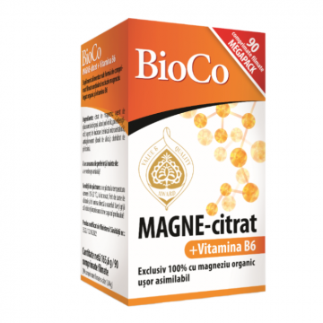 Magne-citrat + Vitamina B6, 90 comprimate, BioCo