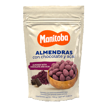 Migdale cu ciocolata si acai, 110g, Manitoba