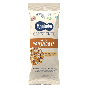 Mix de naut arahide migdale cereale de quinoa si quinoa invelita in ciocolata, 40g, Manitoba