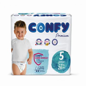 Scutece copii Baby Junior Nr. 5 pentru 11-18kg, 26 bucati, Confy