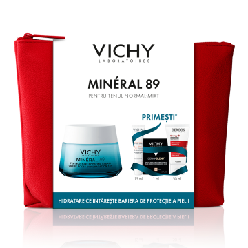 Trusa Mineral 89 Crema intens hidratantă 72h, ten normal si mixt, 50 ml, Vichy