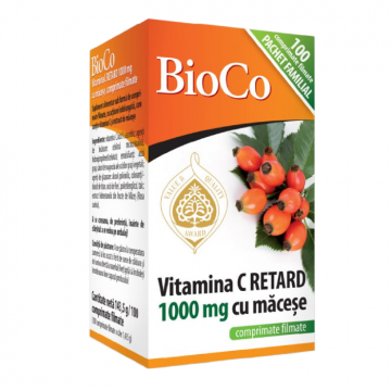 Vitamina C 1000mg cu macese, 100 comprimate, BioCo