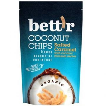 Chips de cocos cu caramel sarat fara gluten Bio, 70g, Bettr