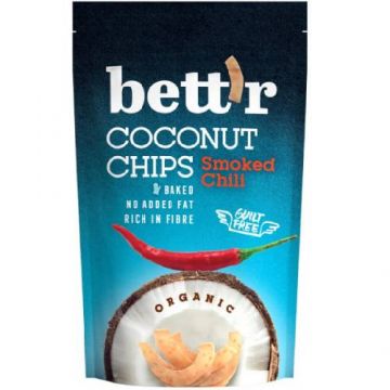 Chips de cocos cu chilli fara gluten Bio, 70g, Bettr