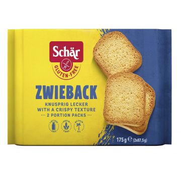 Paine prajita feliata fara gluten Zweiback, 175g, Schar