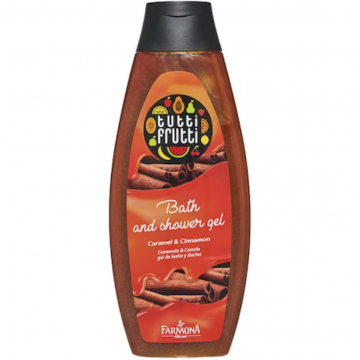 Gel de baie si dus Caramel si Scortisoara Tutti Frutti, 425ml, Farmona