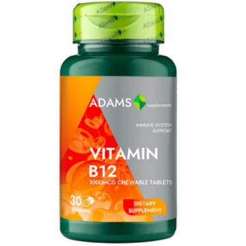 Adams Vision Vitamina B12 1000mcg - 30 comprimate masticabile