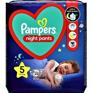 Pampers 5 (12-17kg) Night Pants - 22 bucati