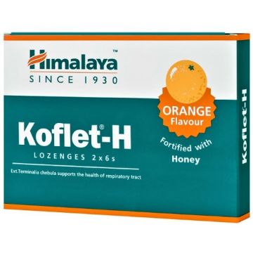 Himalaya Koflet-H cu aroma de portocale - 12 pastile de supt