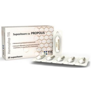 Tis Hemoplop TIS supozitoare cu propolis - 10 supozitoare Tis Farmaceutic