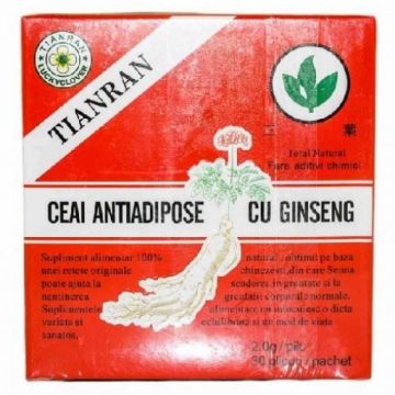 Ceai antiadipos rosu cu ginseng - 30 plicuri