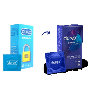 Prezervative Extra Safe, 12 bucati, Durex