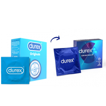 Prezervative Originals, 3 bucati, Durex