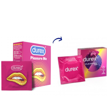 Prezervative Pleasure Me, 3 bucati, Durex