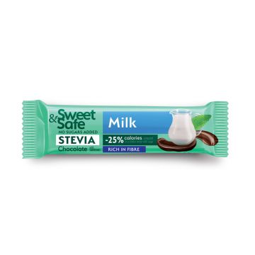 Ciocolata cu lapte si indulcitor natural de stevia, 25 g, Sly Nutritia