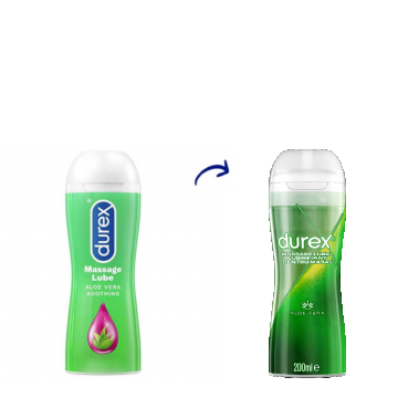 Gel lubrifiant pentru masaj 2 in 1 cu aloe vera, 200ml, Durex