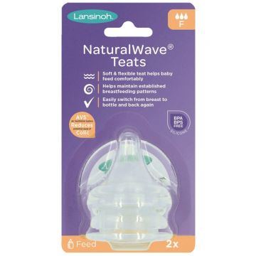 Tentina cu flux rapid Natural Wave Teats, 2 bucati, Lansinoh