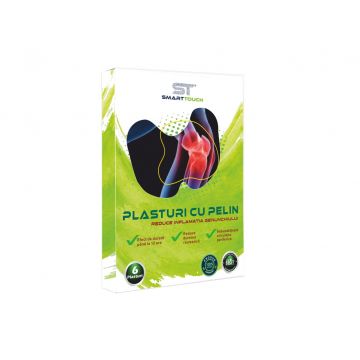 Plasturi cu pelin pentru dureri de genunchi, 6 bucati, Smart Touch