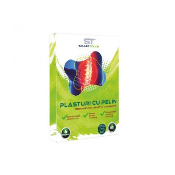 Plasturi cu pelin pentru dureri lombare, 6 bucati, Smart Touch