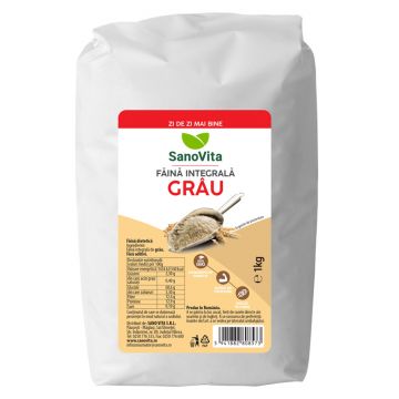 Faina integrala de grau, 1kg, SanoVita