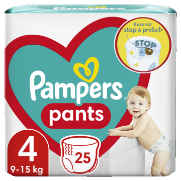 Scutece Active Baby Pants, 9-15 kg, Marimea 4, 25 bucati, Pampers